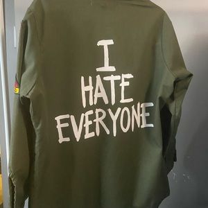 I HATE EVERYONE jacket, army green
